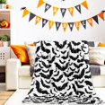 thumbnail image 6 of Halloween Bats Fuzzy Blanket Black Bats Throw Blanket Halloween Soft Cozy Flannel Blanket for Home Party Bed Sofa Couch Chair, 50 x 60 Inch, 6 of 6