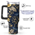 thumbnail image 2 of Navy Blue Floral Dragonfly Stainless Steel Tumbler, 30oz, 2 of 4