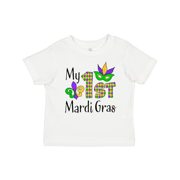 Inktastic My 1st Mardi Gras with Mask Boys or Girls Baby T-Shirt