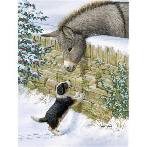 Pup & Donkey Flag Canvas House Size