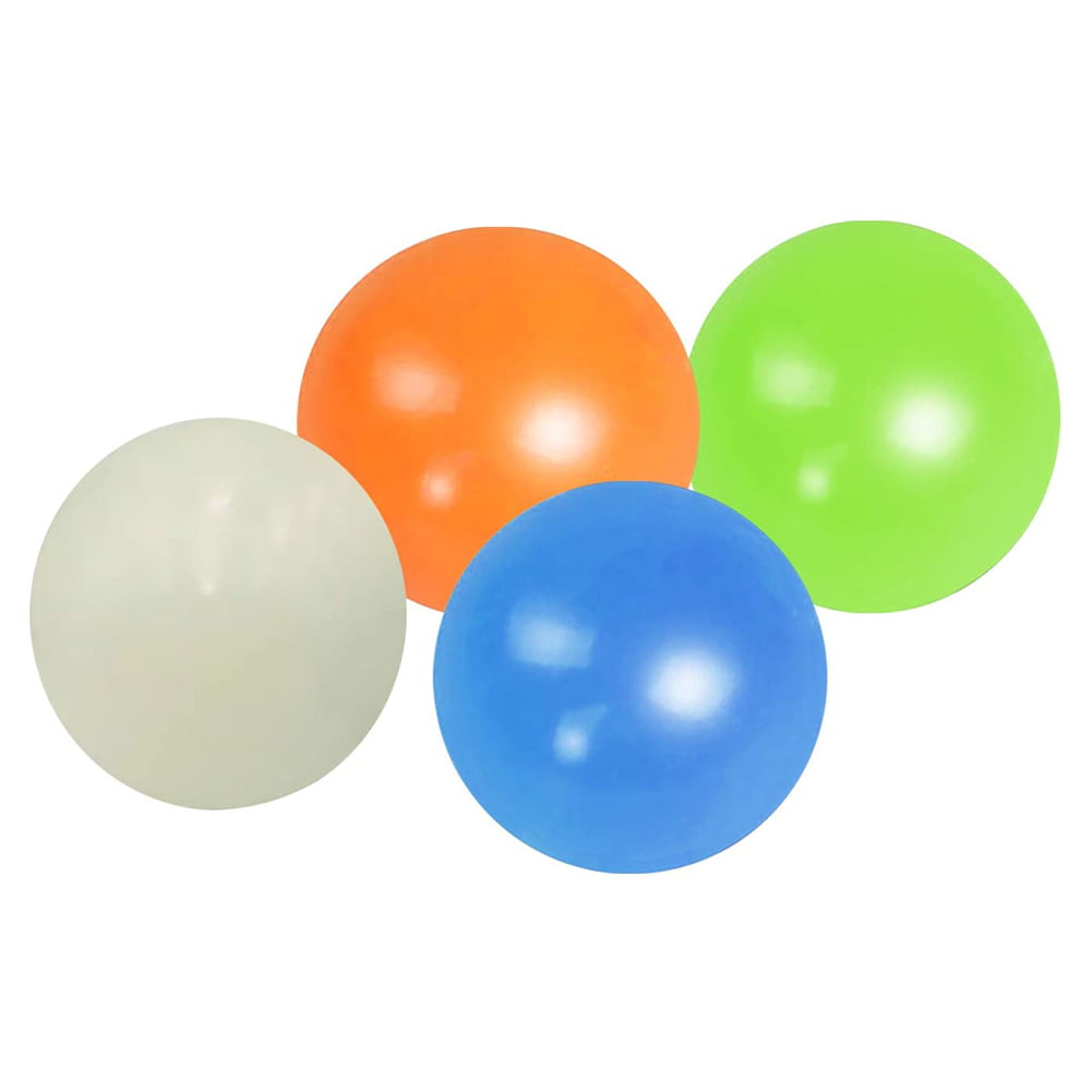 4PC Luminous Sticky Wall Balls Ceiling Stress Relief Globbles Squishy Kids Toys# 