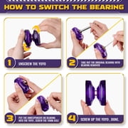 Magicyoyo Professional Responsive Yoyo K2 Crystal Purple, Dual Purpose Plastic Yo-Yo for Beginners