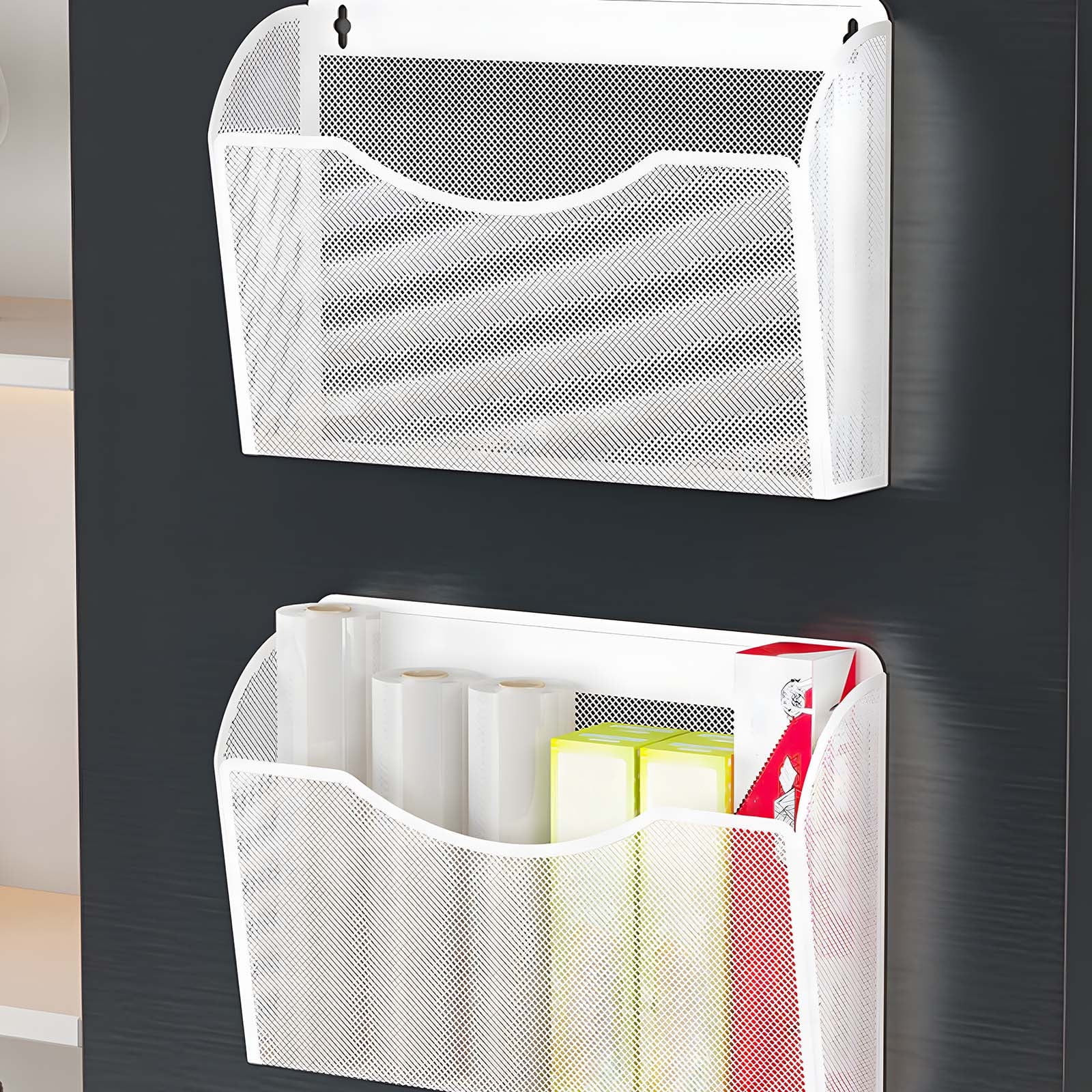 Bxaolu Magnetic Spice Rack for Refrigerator, Moveable Magnetic Shelves for Side, 1 Pack Metal Strong Magnetic Fridge Shelf for Kitchen (White)