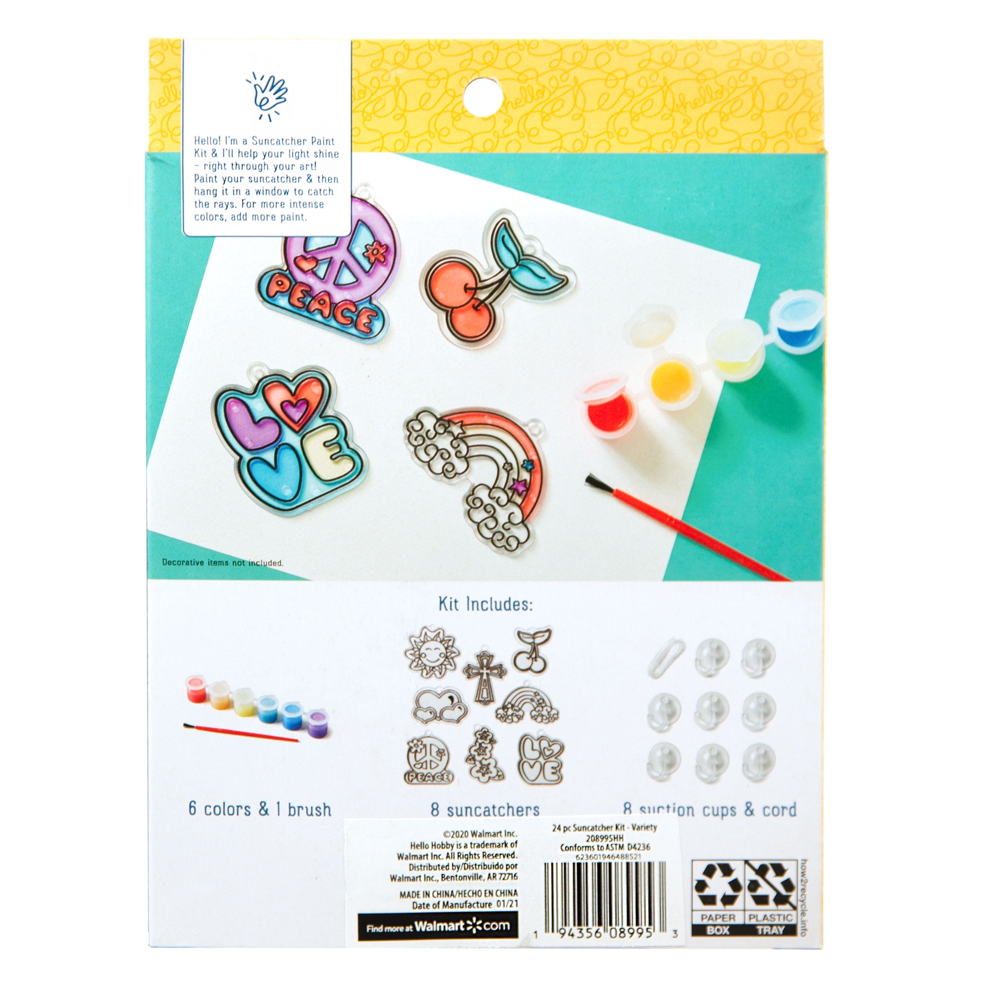 Hello Hobby Custom Window Art, Customize 8 Plastic Suncatchers