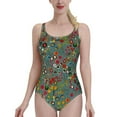 thumbnail image 1 of Maillot de Bain une Pièce à Col en V Profond Turquoise pour Femmes, Monokini de Plage, 1 of 5