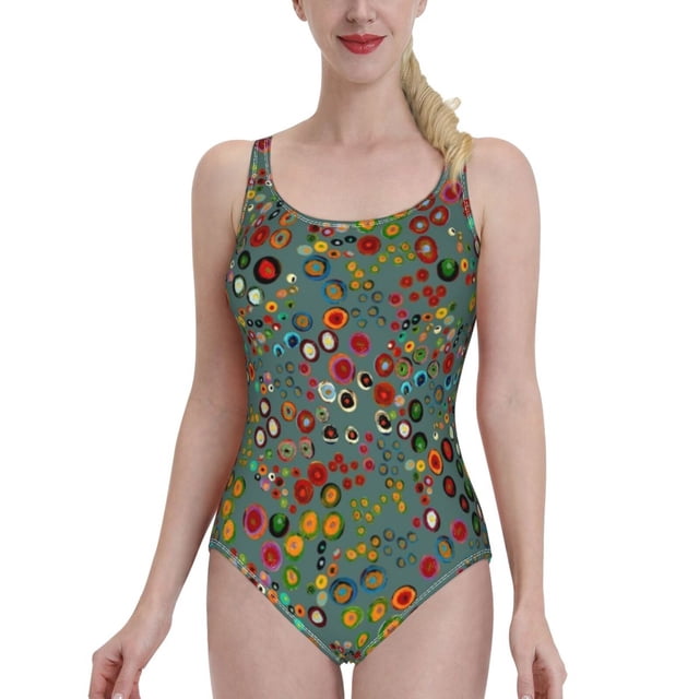 Maillot de Bain une Pièce à Col en V Profond Turquoise pour Femmes, Monokini de Plage