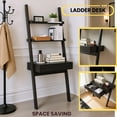 thumbnail image 2 of GOMYHOME Modern Ladder Desk with One Drawer and Two Shelves, 2 of 6