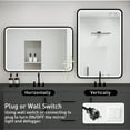thumbnail image 4 of FTOTI 24x36 inch Black LED Bathroom Mirror - Anti-Fog, Dimmable, Wall Mounted Vanity Mirror, 4 of 8