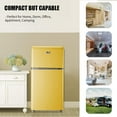 WANAI 3.2.Cu ft Two Door Mini Fridge with Freezer, A retro look,(yellow