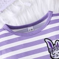 thumbnail image 5 of GYRATEDREAM Infant Baby Girl Cute Dress Toddler Long Sleeve Stripe Animal Print Shirt Dress Birthday Party Holiday Dress Spring Fall Clothes for 6M-3T Lilac, 5 of 8
