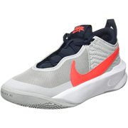 Nike Kid's Team Hustle D10 (GS) Basketball Shoe (7, Light Smoke Grey/Bright Crimson, Numeric_7)