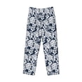thumbnail image 6 of Uemuo Hawaiian Style Pattern Men's Wide Leg Palazzo Lounge Pants with Pockets Light Weight Loose Comfy Casual Pajama Pants-Small, 6 of 9