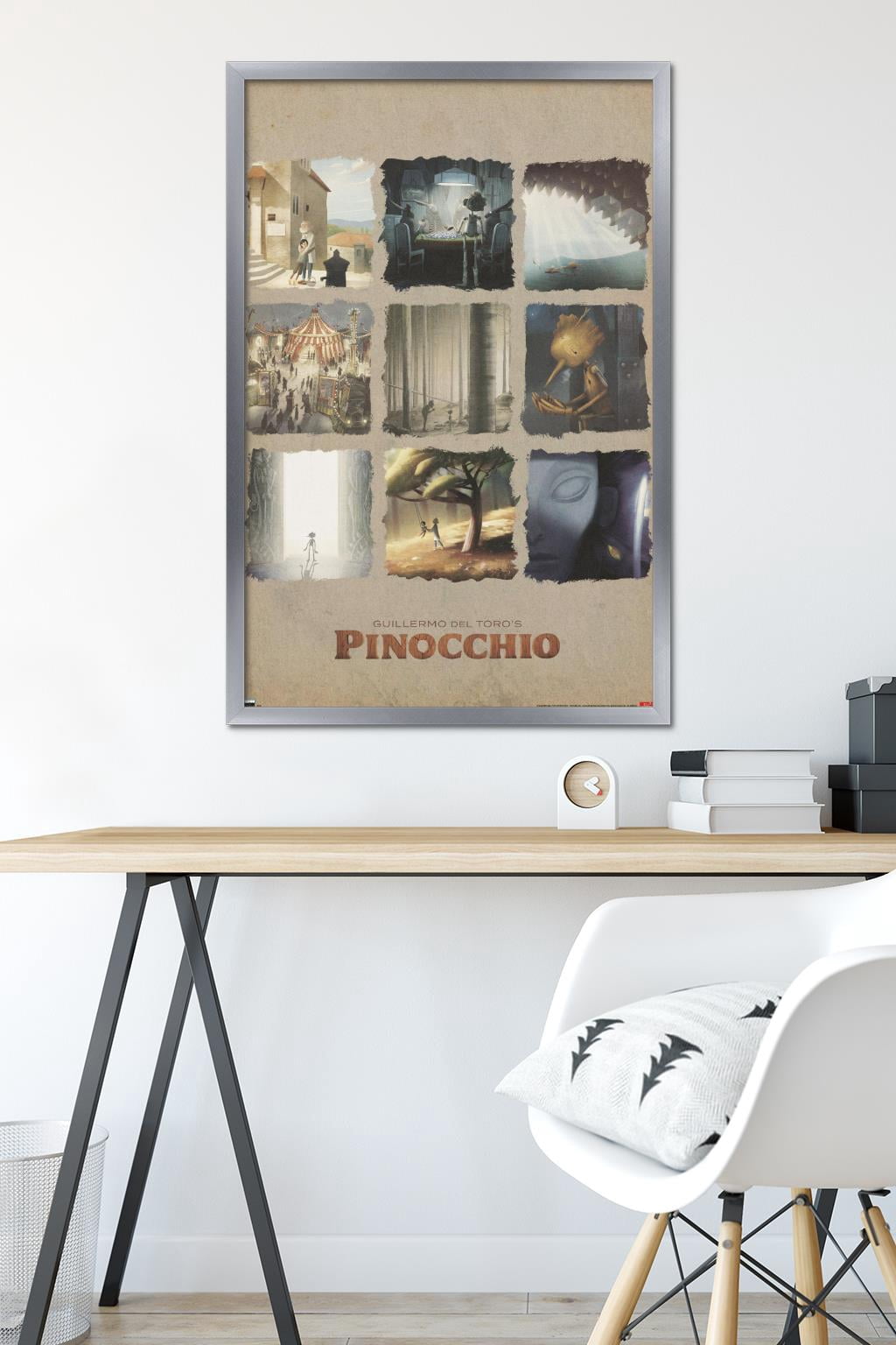 Netflix Guillermo Del Toro's Pinocchio - Grid Wall Poster, 22.375" x 34" Framed