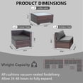 thumbnail image 6 of LAUSAINT HOME 7 Pieces Patio Conversation Set, Outdoor Sectionals with 6 Chairs and 1 Coffee Table, Gray Cushions, 6 of 7