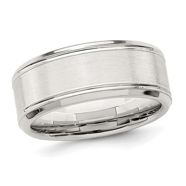 Bague Anneau pour Homme en Argent Sterling Brossé 6 mm