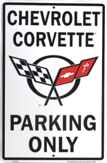 Corvette Parking Only 8 x 12 embossed aluminum parking sign Sebring Orange 