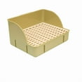 thumbnail image 1 of Tall-Edged Plastic Rabbit Toilet with Narrow Bottom Net - Green (Small) | 29x22x15.5cm Guinea Pig/Chinchilla Potty Trainer | High Capacity Chassis, Feces-Bedding Separation, Easy Clean, Smooth Safe, 1 of 6