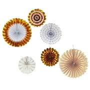 Aihimol Wedding Decoration Gold Paper Fan Wedding Birthday Celebration Party Decoration Tissue Paper Fan Hanging Gold Party Paper Fan Kit