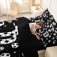 thumbnail image 5 of Erosebridal Kawaii Soccer Pattern Kids 7 Pieces Bedding Comforter Set,Letter D Monogrammed Full Bedding Set For Boys Teens,Reversible Black, 5 of 7