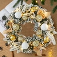 thumbnail image 4 of Christmas Wreath for Front Door with Christmas Balls & Ribbon, Wreath Home Atmosphere Window Display Pendant Wreath Gold with Light Fall Wreaths for Front Door Christmas Decor, 30 Cm/11.81inch, 4 of 6