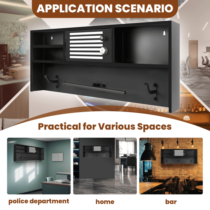 Wall - Mounted Police Gear Rack - High - Quality Metal, with Safety Lock, Strong Weight Capacity & Multifunctional Design