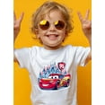 thumbnail image 1 of 1 Pce "Racing Lightning McQueen" T-Shirt Graphique pour Garçons et Filles - Mignon T-Shirt en Coton à Col Rond et Manches Courtes avec Design de Château et Voiture de Course, Cadeau Parfait pour Jeunes, Vêtements pour Jeunes / Dessin Animé, 1 of 6