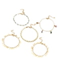 thumbnail image 3 of MasteelfCA 5Pcs Alloy Anklets Rhinestone Ankle Chain Delicate Ankle Jewelry Foot Chain Ankle Chain Golden, 3 of 7
