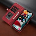 thumbnail image 4 of Allytech Compatible For iPhone 13 Pro Zipper Wallet Case,Luxury Retro PU Leather Shockproof Magnetic Flip Stand Case Cover with Wrist Strap.For iPhone 13 Pro,Red, 4 of 6