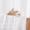 thumbnail image 2 of Qucyy Back Tab Linen Curtains 45 Inch Length 2 Panels for Living Room, White Textured Window Drapes Light Filtering for Bedroom Dining Room Rod Pocket, 42 Inch Wide Each Panel, 2 of 5