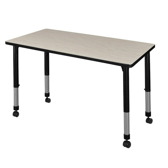 Regency 48 x 24 in. Height Adjustable Mobile Classroom Activity Table- Maple