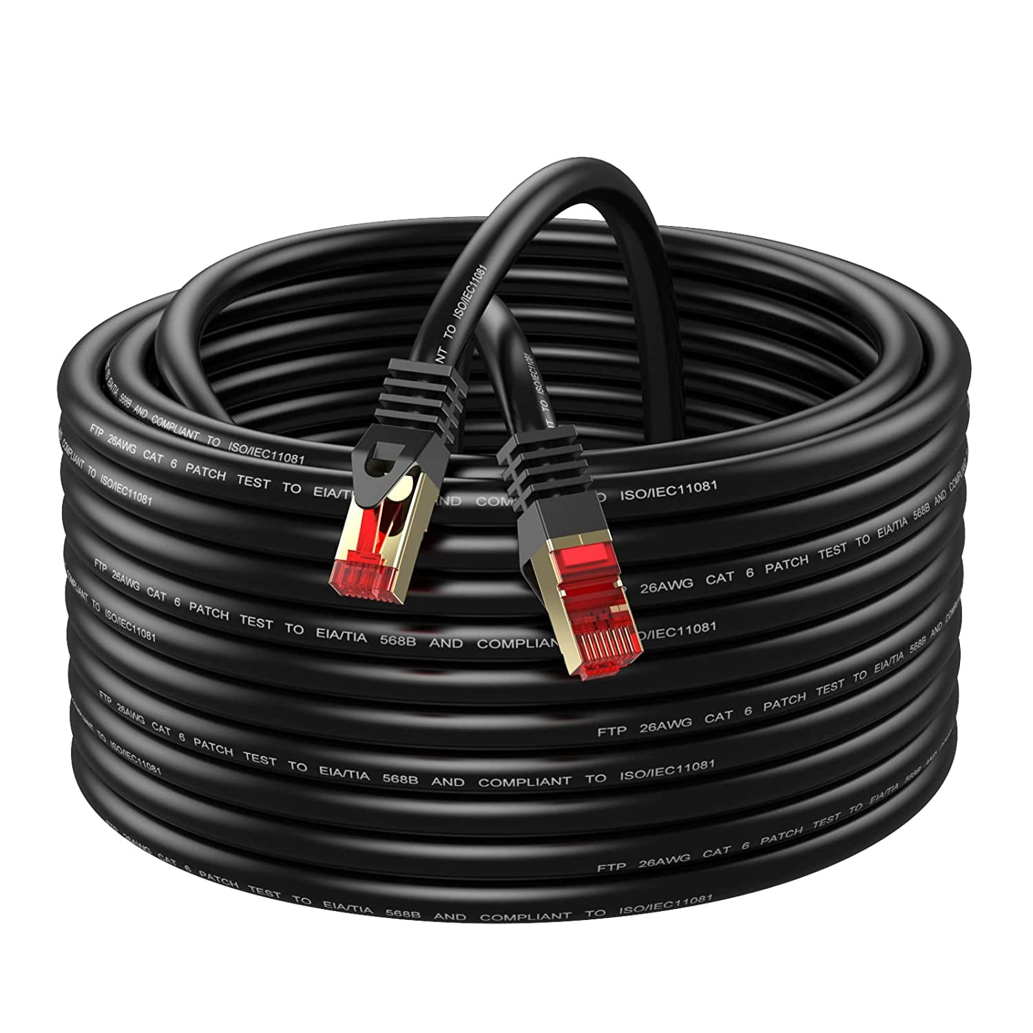 Cat6 Outdoor Cable 200ft,Outdoor Shielded Grounded UV