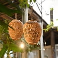 thumbnail image 5 of 2X Linterna de Ratán de Imitación Solar para Exteriores, Decoración para Patio, Balcón, Jardín, Luces de Velas, Atmósfera, Candelabro de Bambú, 5 of 5