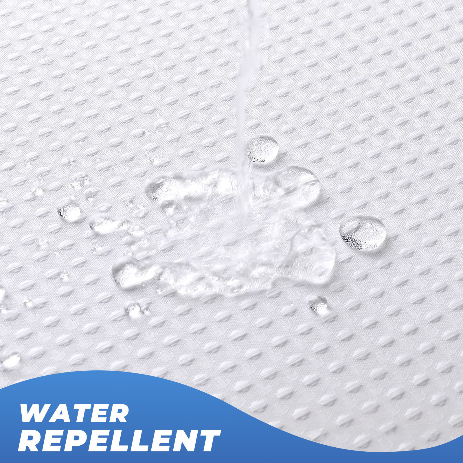 TURKIO Heavyweight Waffle Weave Fabric Shower Curtain,Water Repellent Hotel Grade Bathroom Curtain,White,72" x 96"