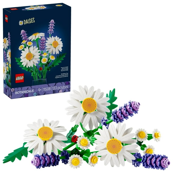 LEGO Botanicals Daisies Building Toy - Valentines Day Gift for Kids, Ages 9  - Kids Room Decor for Shelf or Desk, Girls & Boys - 11508