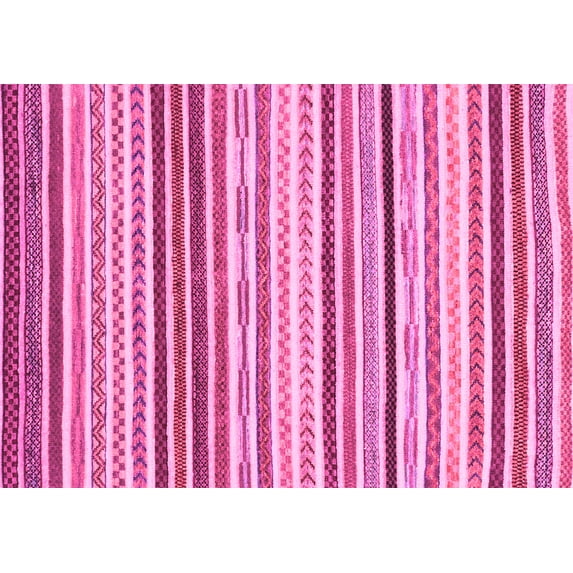 Ahgly Company Indoor Rectangle Abstract Pink Modern Area Rugs, 2' x 5'