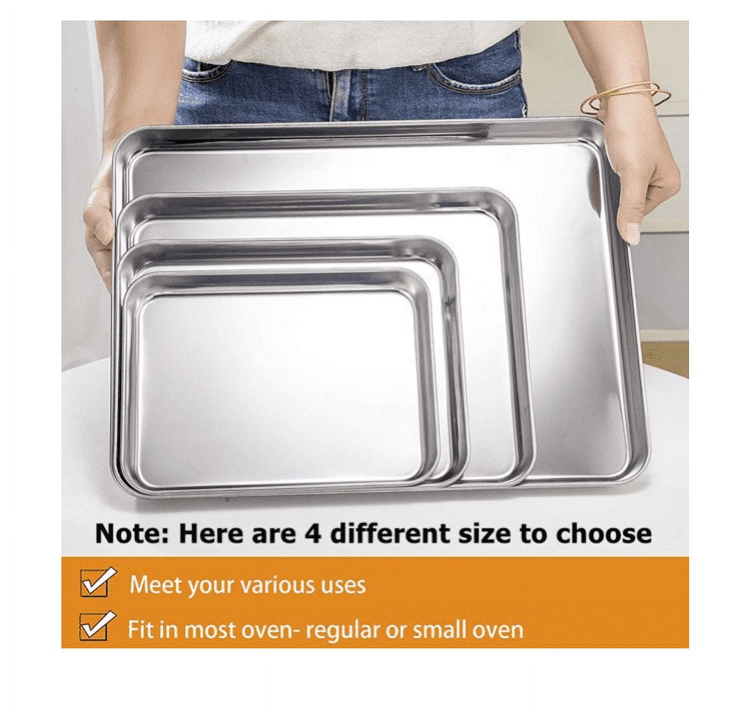 Stainless Steel Baking Sheet with Rack Set Tray Cookie Sheet & Oven BBQ  Plate US