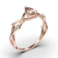 thumbnail image 3 of Boho & hippie 1.10 Carat Pear Cut Morganite And Diamond Moissanite Unique Engagement Ring, Wedding Ring, Inspired And Branch Ring in 10k Solid Rose Gold, Gift For Her, Surprise, Anniversary Ring, 3 of 3