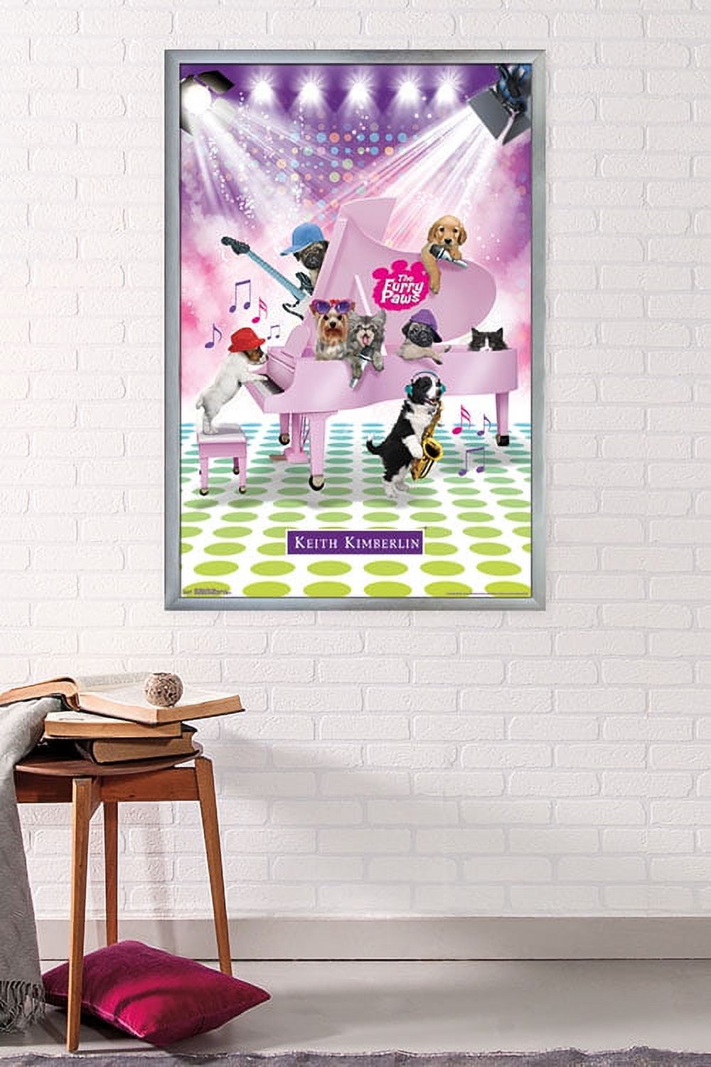 Keith Kimberlin - Puppies and Kittens Band Wall Poster, 22.375" x 34", Framed