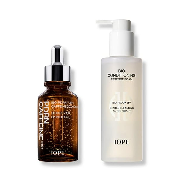 IOPE PDRN Caffeine Shot with Bio-Conditioning Essence Foam Cleanser