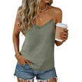 thumbnail image 5 of Lindreshi Tank Tops for Women Plus Size Women Summer Loose Button V Neck Cami Tank Tops Vest Blouse, 5 of 9