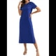 thumbnail image 1 of Vestido Holgado de Verano para Mujer, Cuello Redondo, Informal, con Abertura, Antiarrugas y Bolsillos. Azul XXL, 1 of 5