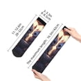 thumbnail image 2 of Uemuo Romantic Rose Animal Couple Printed Crew Socks, Moisture-Wicking Socks, Athletic Socks for Men Breathable Cushion Socks Casual Sport Socks for Running Traveling, 2 of 6
