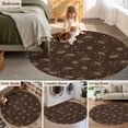 thumbnail image 5 of Round Area Rug 6 Ft, Brown Floral Washable Non-Slip Circle Carpet for Living Room/Bedroom, Vintage Spring Botanical Flowers Low-Profile Indoor Mats Collection Rugs for Residential, 5 of 8