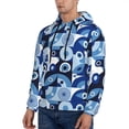 thumbnail image 3 of Fotbe Men's Hoodie with Evil Eye Pattern - Kangaroo Pocket Pullover Hooded Sweatshirt, Perfect for Daily Wear, Travel, and Home-Large, 3 of 7