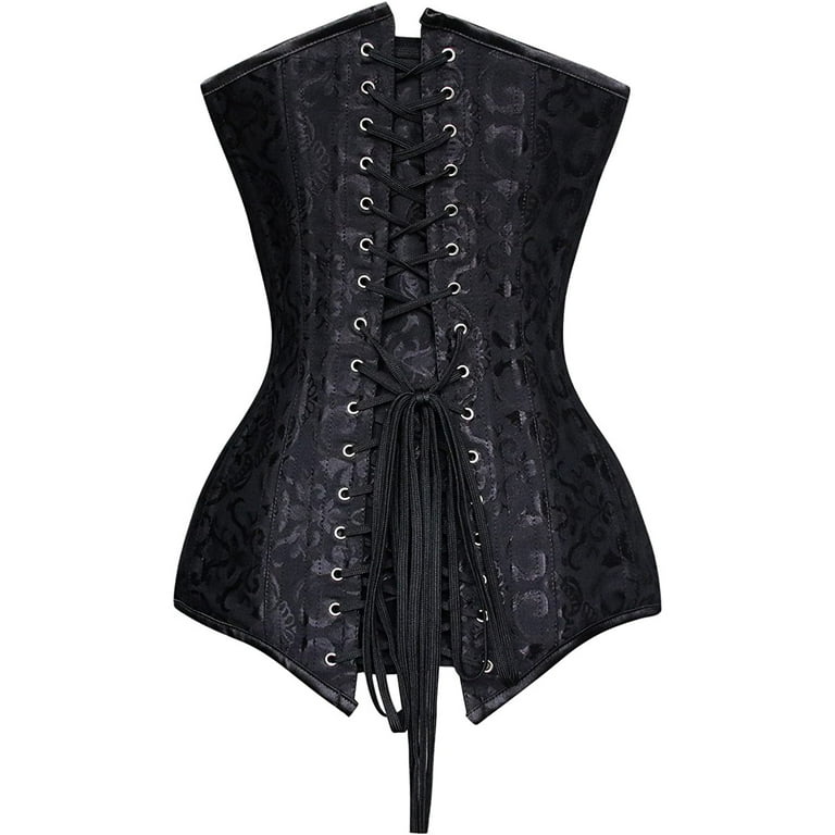  WALKFB Corset Tops for Women Plus Size Sleeveless Off Shoulder  Steampunk Boned Overbust Corsets Sexy Push Up Bustier Top A-black:  Clothing, Shoes & Jewelry
