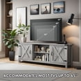 thumbnail image 4 of Vineego 58"Modern Farmhouse Barn Two-Door Tv Stand for TVs up to 65",Light Gray, 4 of 9