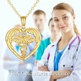 thumbnail image 6 of 14k Solid Gold Nurse Necklace for Women Real Gold Stethoscope Nursing Jewelry Gift, 6 of 10