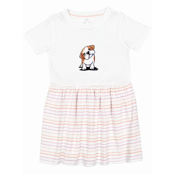 Inktastic Kiniart Bulldog Puppy Girls Toddler Dress