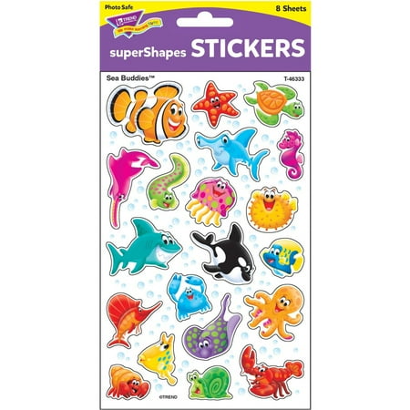 UPC: 0078628463330 | Trend TEP46333 Large Sea Animal superShapes Stickers 160 / Pack Multicolor