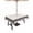 Black Cream, variant on Gray Geometric Outdoor Tablecloth with Umbrella Hole, White Greek Key Design Burlap Modern Art Waterproof Outdoor Table Cover, Patio Tablecloths for Party Picnic Camping, Rectangle 52"x70"